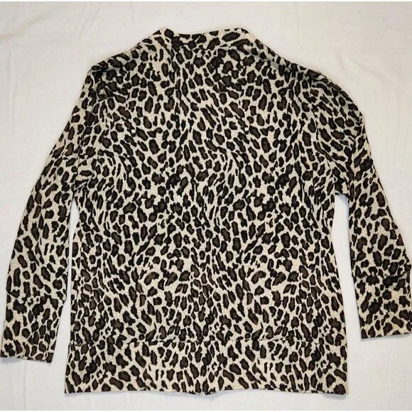 Animal Print Glam Cardigan Womens XL On Trend Luxe Casual - Picture 4 of 9